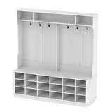 FUFU&GAGA Contemporary Hanging Wardrobe with Storage Compartments, Coat Hooks, and Shoe Cabinets