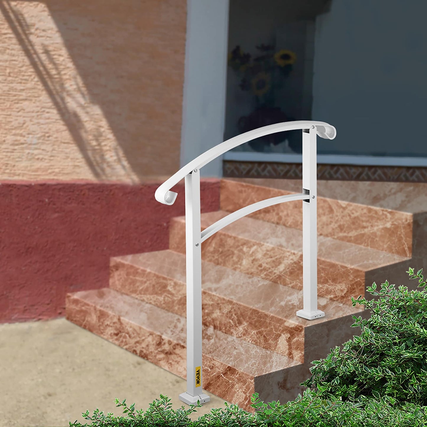 VEVOR Handrails Stair Railing 2-ft x 42-in White Steel Deck Stair Rail Kit