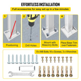 VEVOR Handrails Stair Railing 2-ft x 42-in White Steel Deck Stair Rail Kit