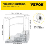 VEVOR Handrails Stair Railing 2-ft x 42-in White Steel Deck Stair Rail Kit