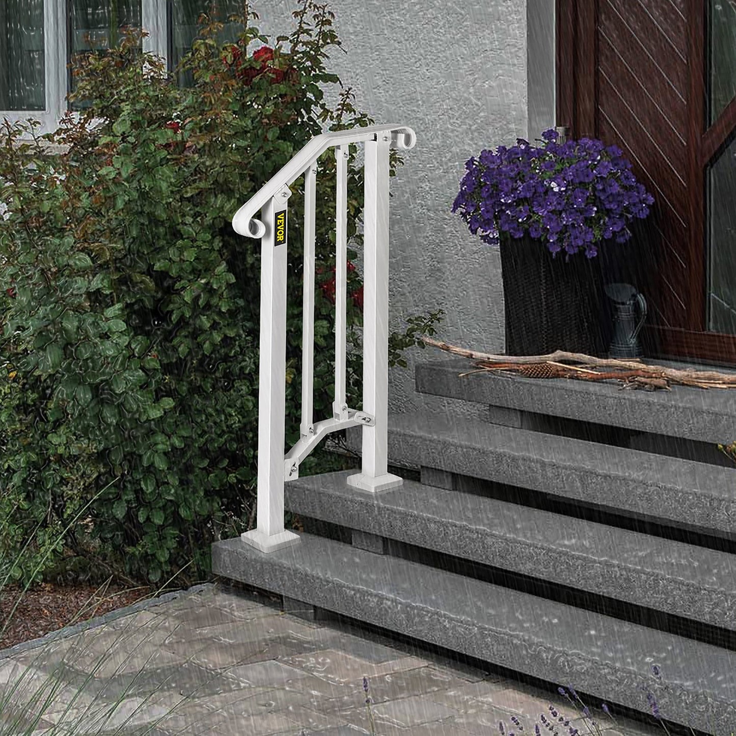 VEVOR Handrails Stair Railing 2-ft x 38-in White Steel Deck Stair Rail Kit