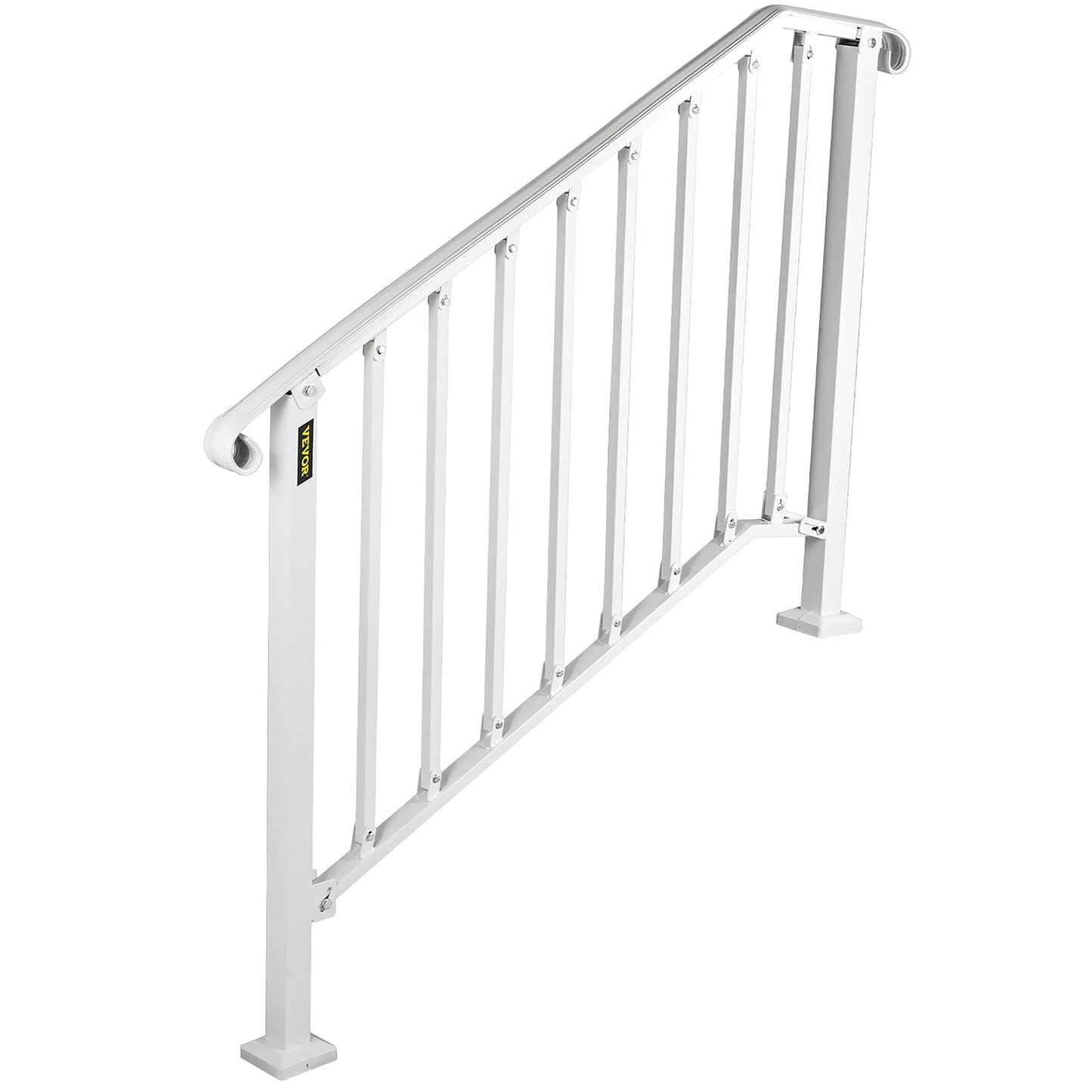 VEVOR Handrails Stair Railing 4-ft x 38-in White Steel Deck Stair Rail Kit
