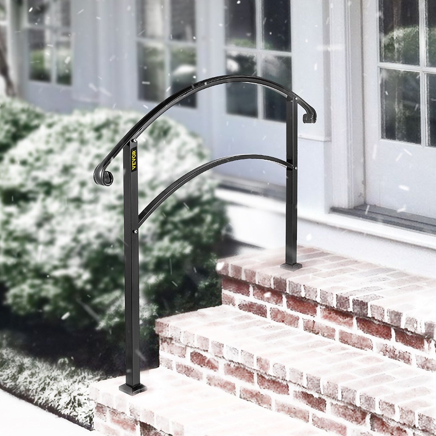 VEVOR Handrails Stair Railing 2-ft x 42-in Black Steel Deck Stair Rail Kit