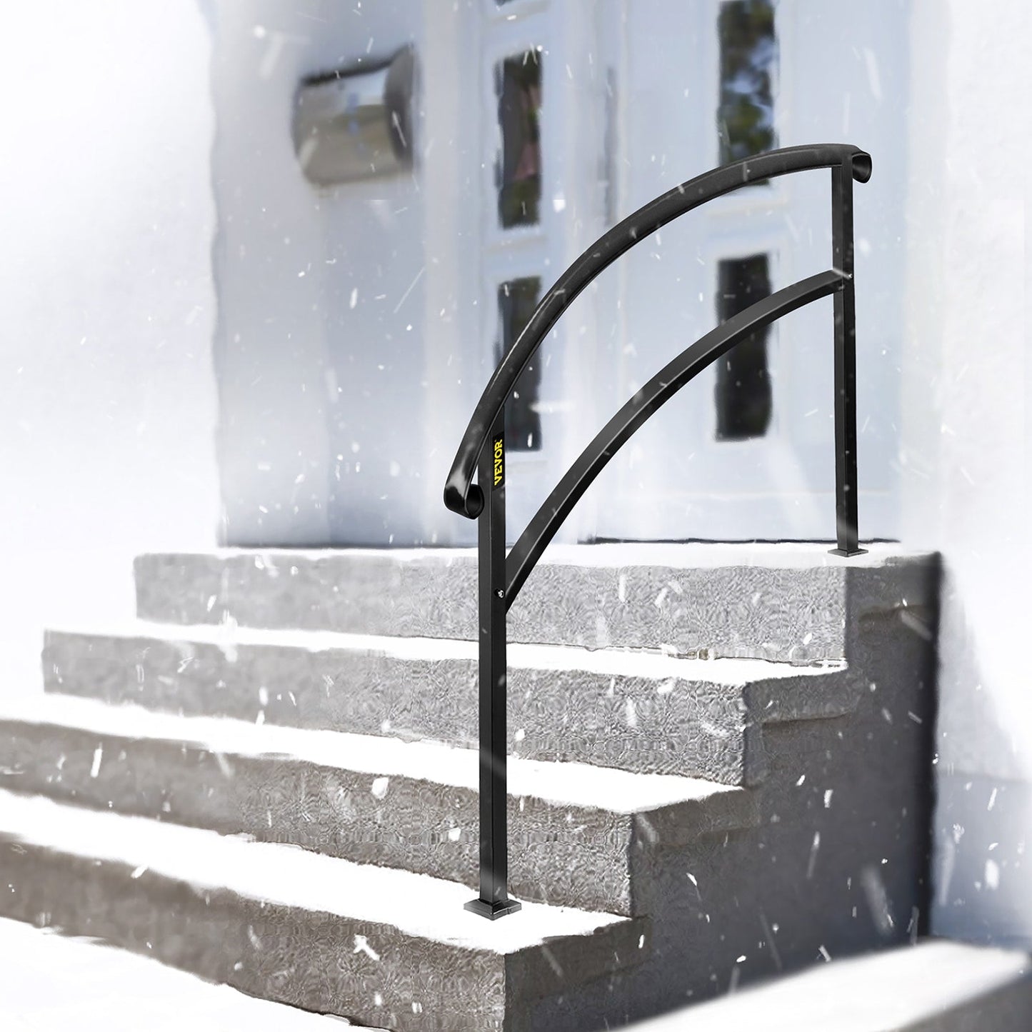 VEVOR Handrails Stair Railing 3-ft x 42-in Black Steel Deck Stair Rail Kit