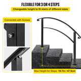 VEVOR Handrails Stair Railing 3-ft x 42-in Black Steel Deck Stair Rail Kit