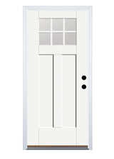 Therma-Tru Benchmark Doors 36-in x 80-in Fiberglass Craftsman Left-Hand Inswing Ready-to-Paint Unfinished Prehung Single Front Door with Brickmould