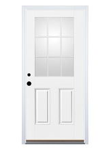 Therma-Tru Benchmark Doors 36-in x 80-in Fiberglass Half Lite Right-Hand Inswing Ready-to-Paint Prehung Single Front Door with Brickmould