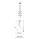 Izak 4-1/3 in. Champagne Bronze Coat Hook - Super Arbor