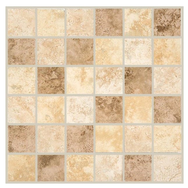Style Selections Capri Mixed/Glazed Porcelain 12-in x 12-in Glazed Porcelain Uniform Squares Stone Look Floor and Wall Tile (0.95-sq. ft/ Piece)