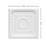 A La Maison Ceilings 1.67-ft x 1.67-ft Romanesque Wreath Plain White Polystyrene Surface-mount Ceiling Tile (8-Pack, 21.6-sq ft / Case)