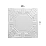 A La Maison Ceilings 1.67-ft x 1.67-ft Evergreen Plain White Polystyrene Surface-mount Ceiling Tile (8-Pack, 21.6-sq ft / Case)