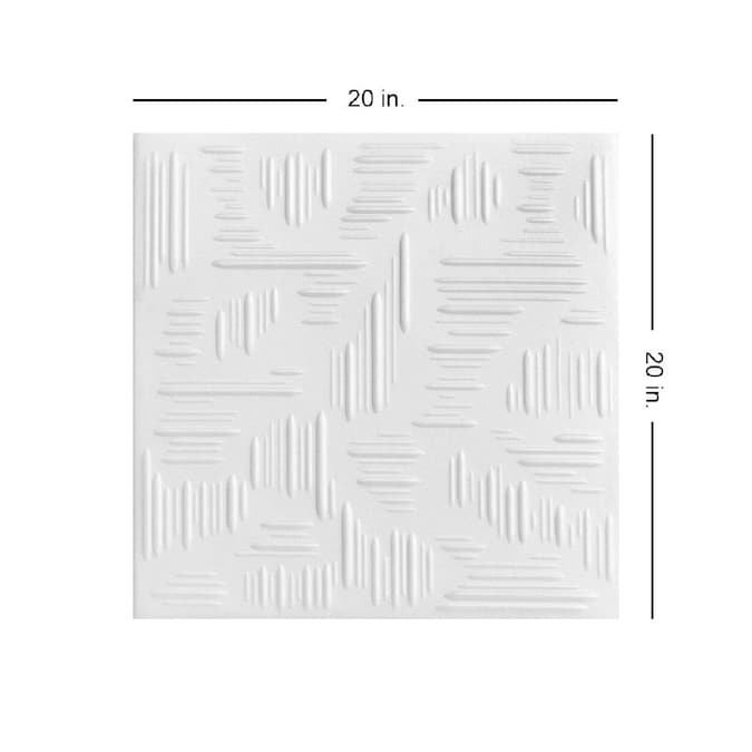 A La Maison Ceilings 1.67-ft x 1.67-ft Country Wheat Plain White Polystyrene Surface-mount Ceiling Tile (8-Pack, 21.6-sq ft / Case)