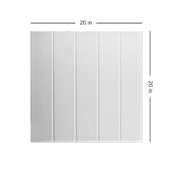 A La Maison Ceilings 1.67-ft x 1.67-ft Beadboard Plain White Polystyrene Surface-mount Ceiling Tile (8-Pack, 21.6-sq ft / Case)