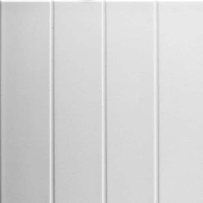 A La Maison Ceilings 1.67-ft x 1.67-ft Beadboard Plain White Polystyrene Surface-mount Ceiling Tile (8-Pack, 21.6-sq ft / Case)