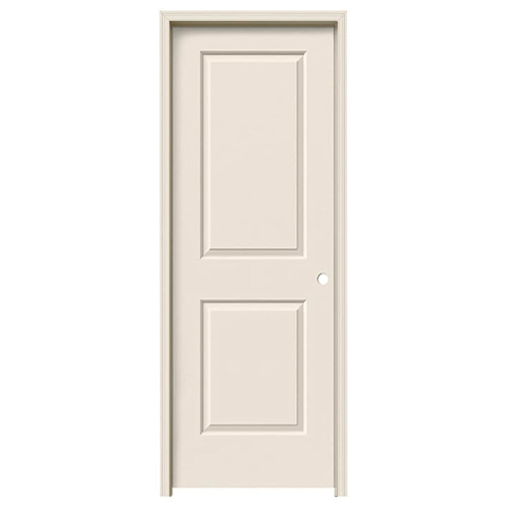 JELD-WEN Cambridge 30-in x 80-in Primed 2-Panel Square Hollow Core Left-Hand Single Prehung Interior Door, Smooth Molded Composite, Split Jamb