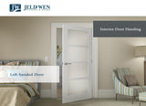 JELD-WEN Monroe 32-in x 80-in Primed 2-Panel Square Solid Core Molded Composite Left-Hand Single Prehung Interior Door with Flat Jamb