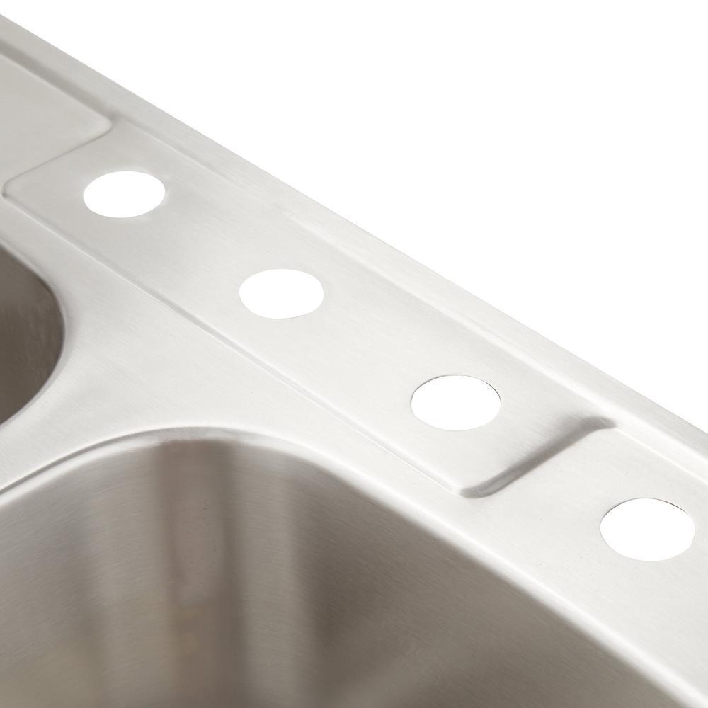 Drop-In Stainless Steel 33 in. 4-Hole Double Bowl Kitchen Sink - Super Arbor