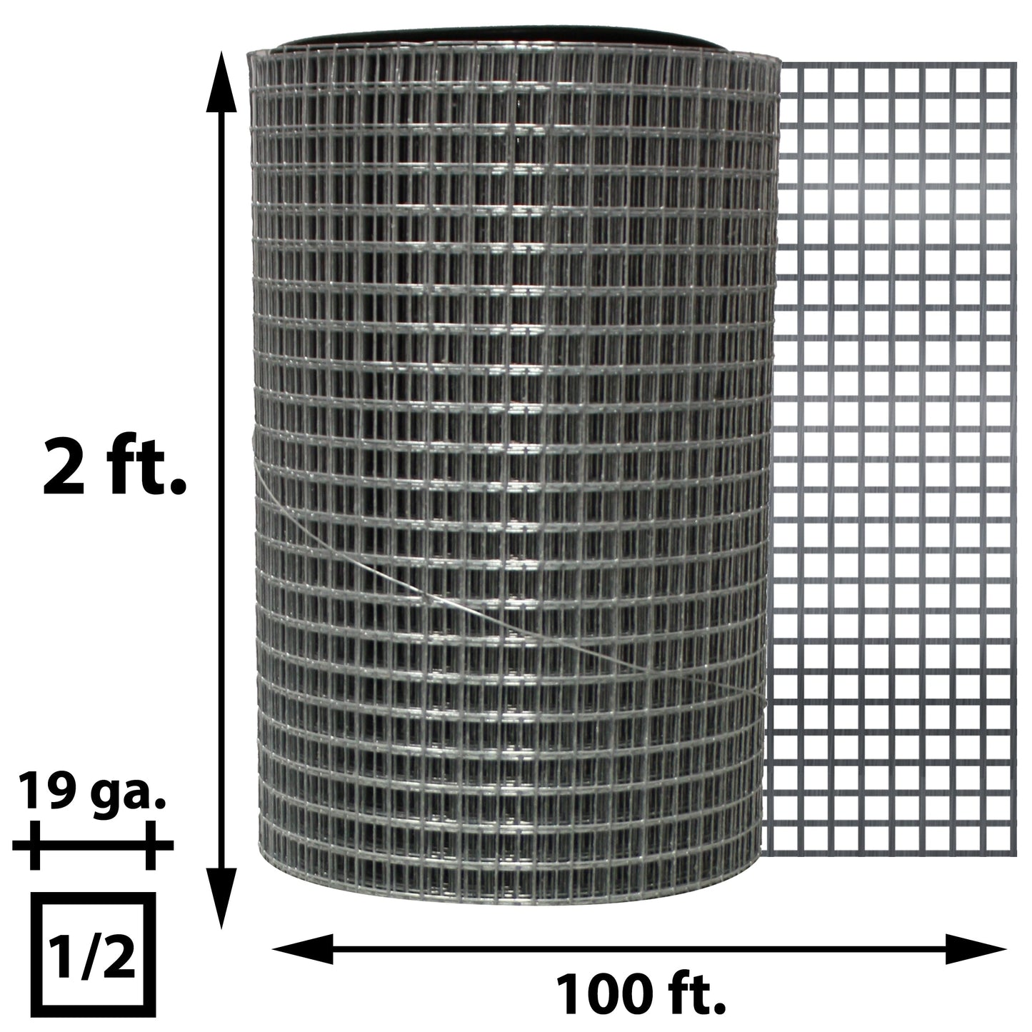 Acorn International 10-ft x 2-ft 19-Gauge Silver Rolled Fencing with Mesh Size 1/2-in x 1/2-in