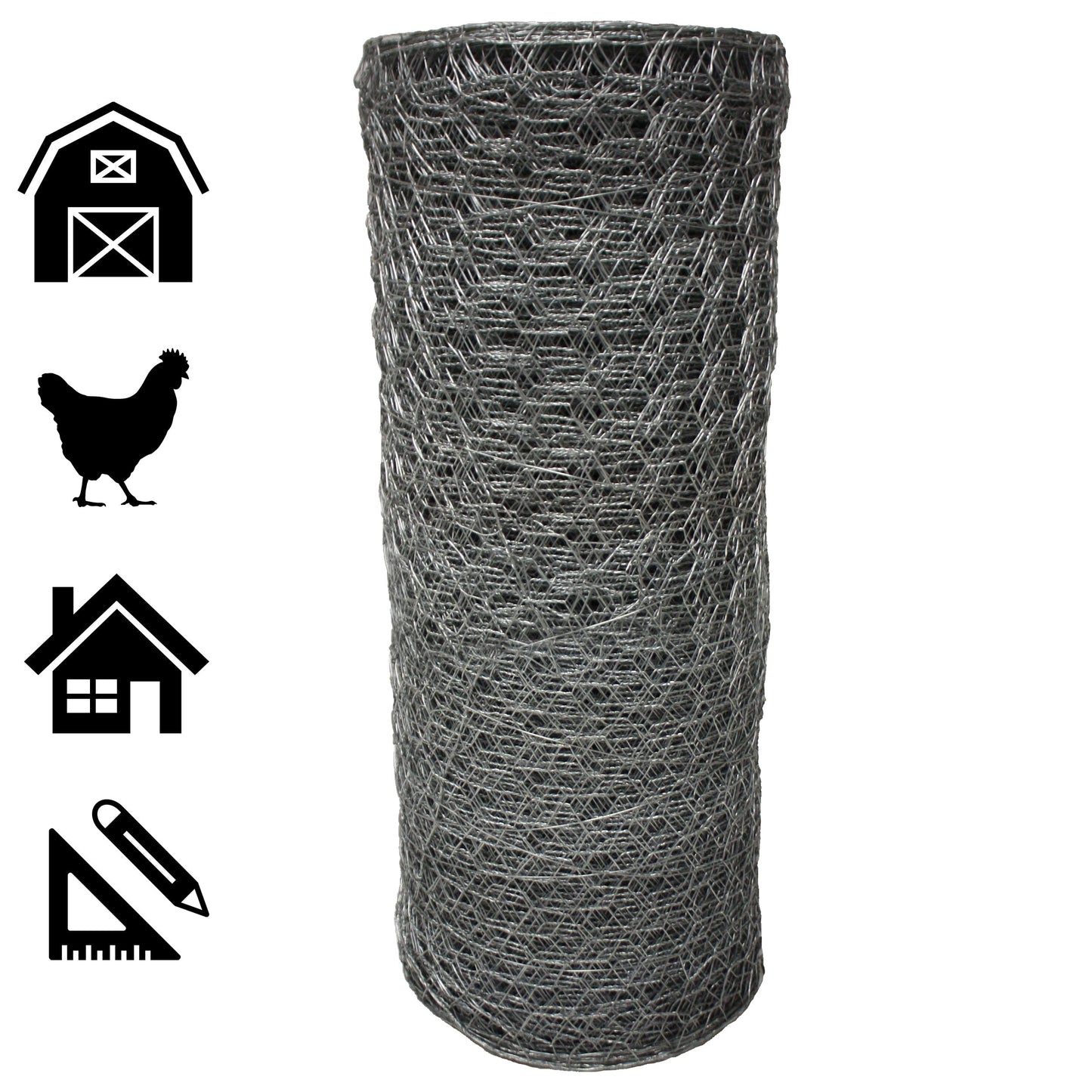 Acorn International 3-ft 20-Gauge Silver Galvanized Steel Chicken Wire Rolled Fencing with Mesh Size 1-in