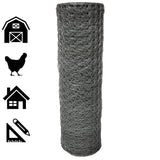 Acorn International 25ft x 4ft Galvanized Chicken Wire Fencing - 20 Gauge