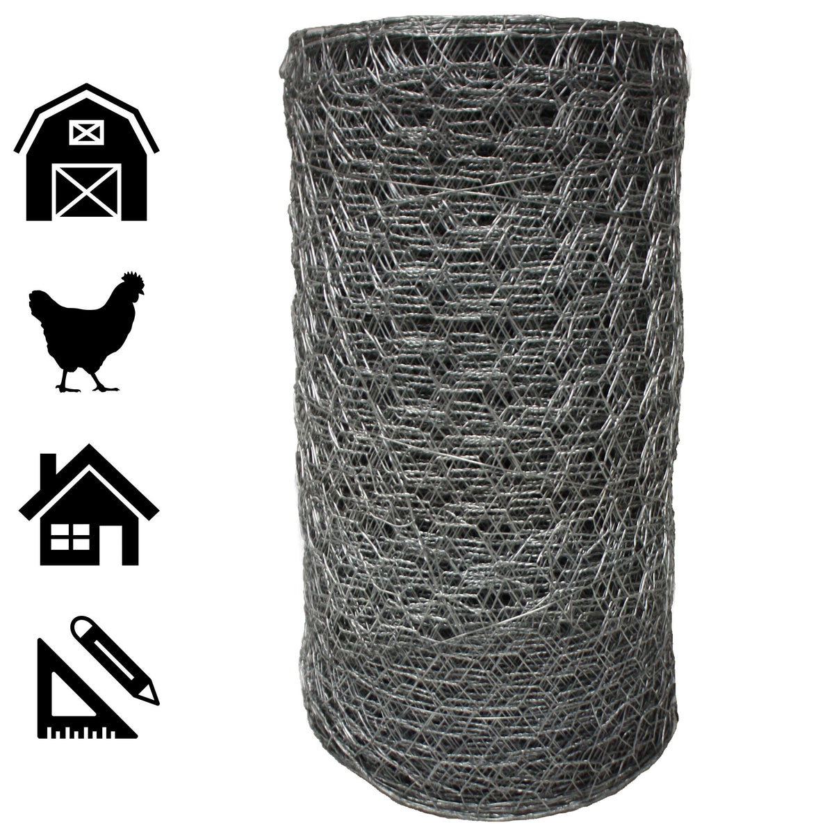 Acorn International 2-ft 20-Gauge Silver Galvanized Steel Chicken Wire Rolled Fencing with Mesh Size 1-in