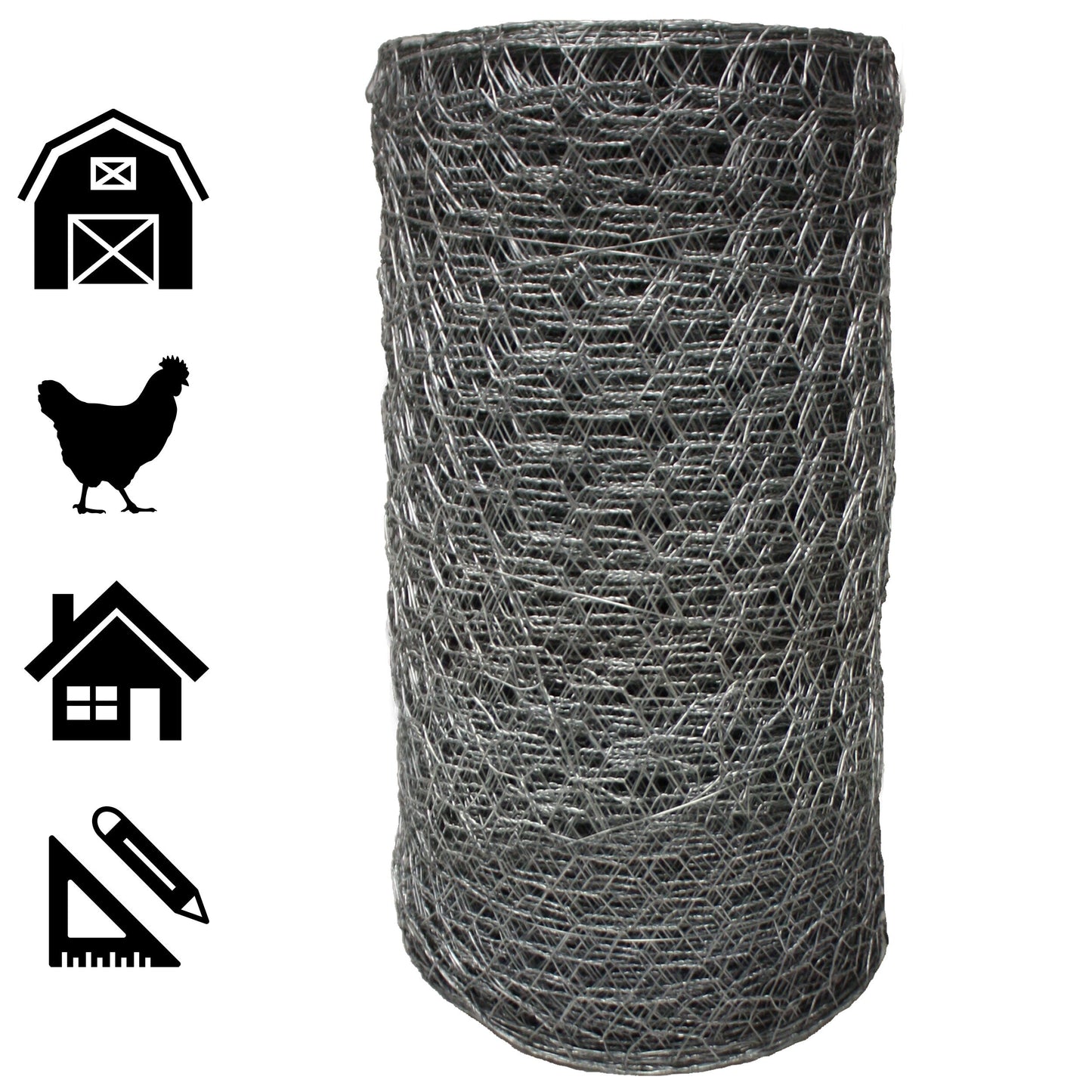 Acorn International 2-ft 20-Gauge Silver Galvanized Steel Chicken Wire Rolled Fencing with Mesh Size 1-in