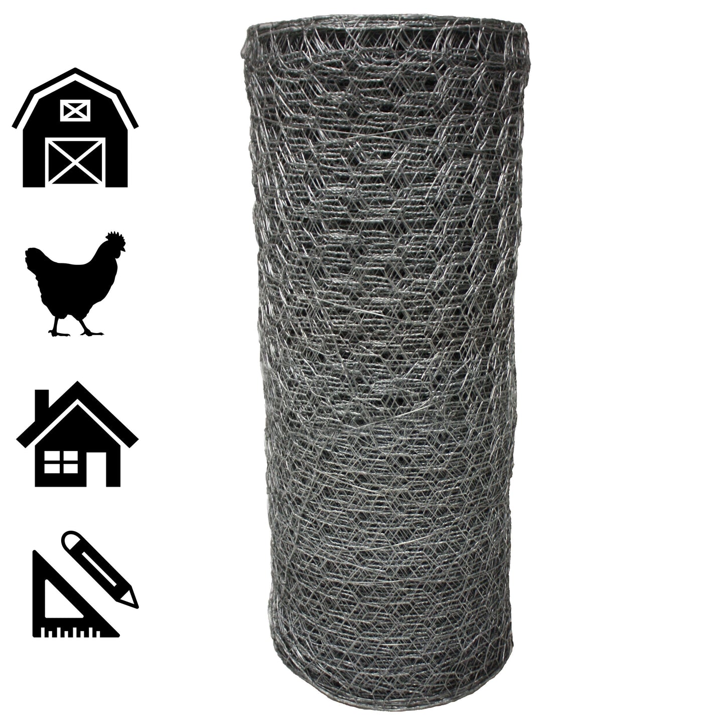 Acorn International 3-ft 20-Gauge Silver Galvanized Steel Chicken Wire Rolled Fencing with Mesh Size 1-in