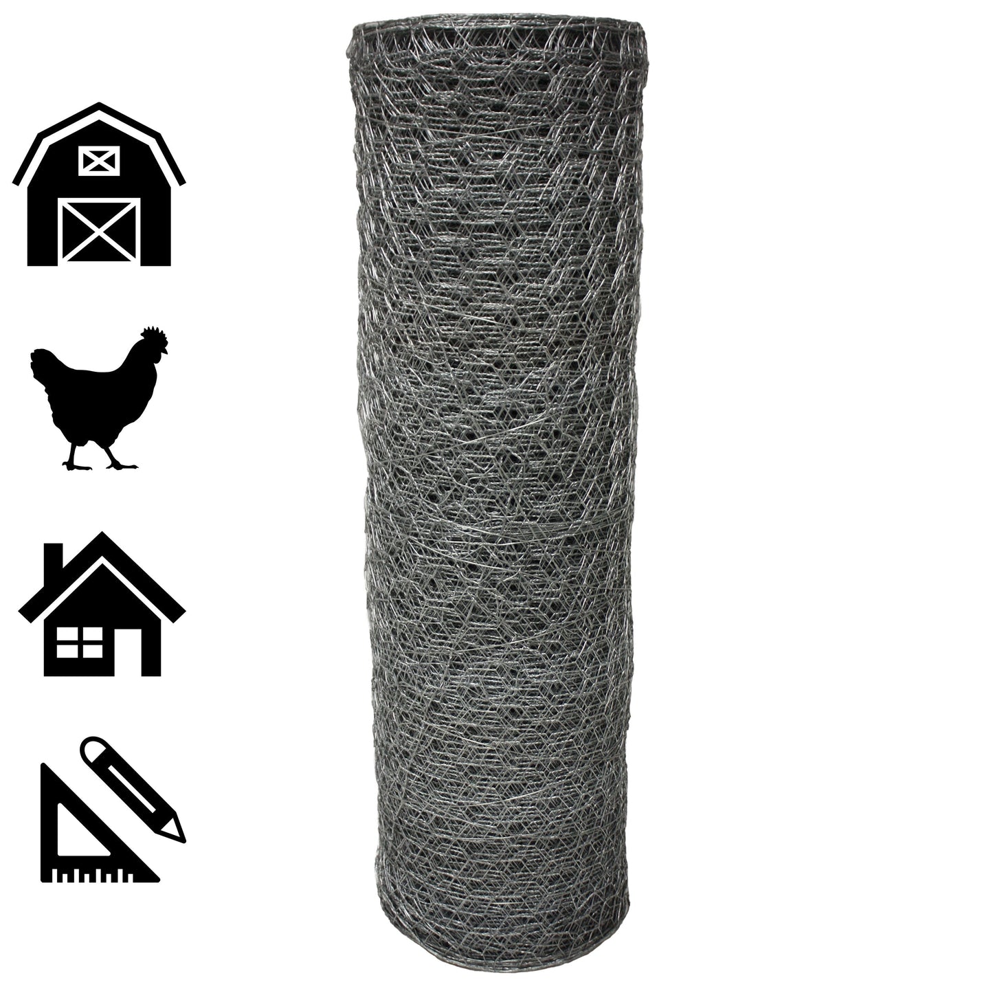 Acorn International 6-ft 20-Gauge Silver Galvanized Steel Chicken Wire Rolled Fencing with Mesh Size 1-in
