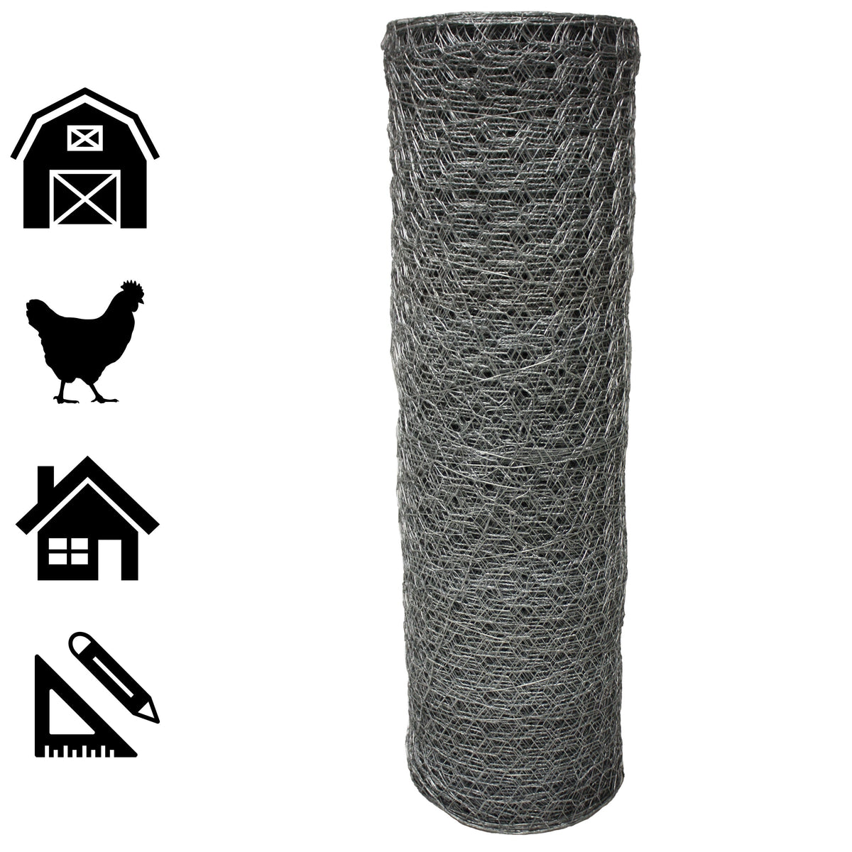 Acorn International Galvanized Poultry Netting 50ft x 4ft - 20-Gauge Steel