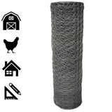 Acorn International Galvanized Poultry Netting 50ft x 4ft - 20-Gauge Steel