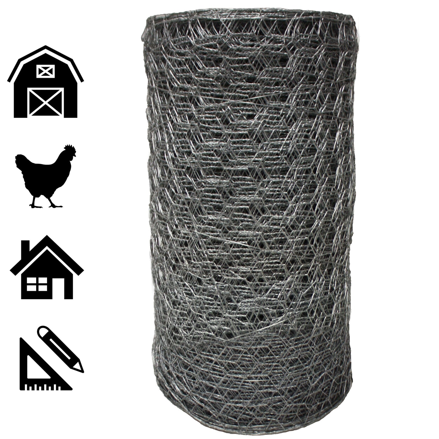 Acorn International 150ft x 2ft 20-Gauge Galvanized Steel Chicken Wire Fencing