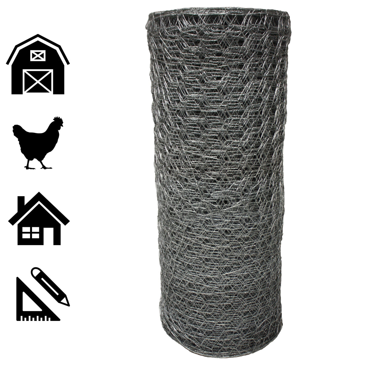 Acorn International Galvanized Steel Chicken Wire Fencing - 150ft x 3ft