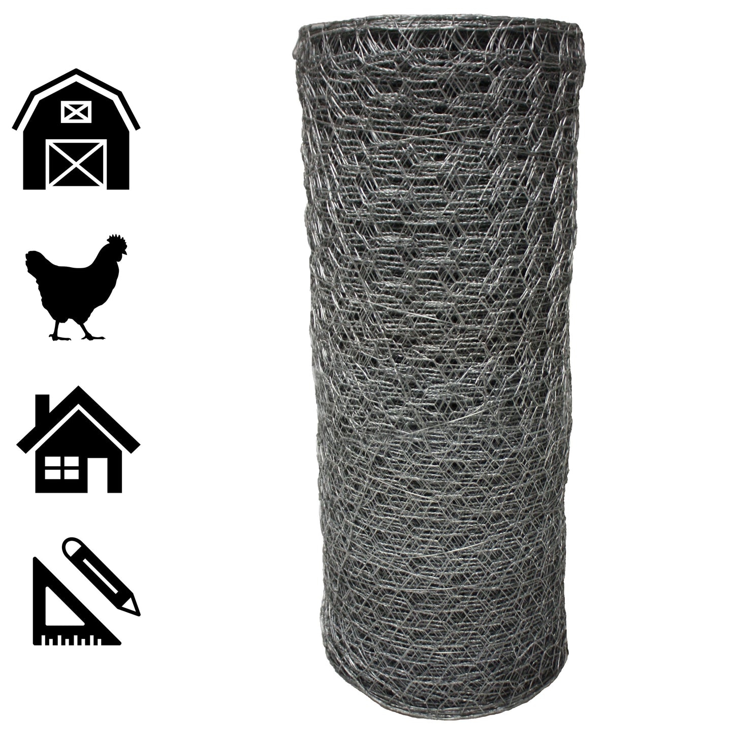 Acorn International Galvanized Steel Chicken Wire Fencing - 150ft x 3ft