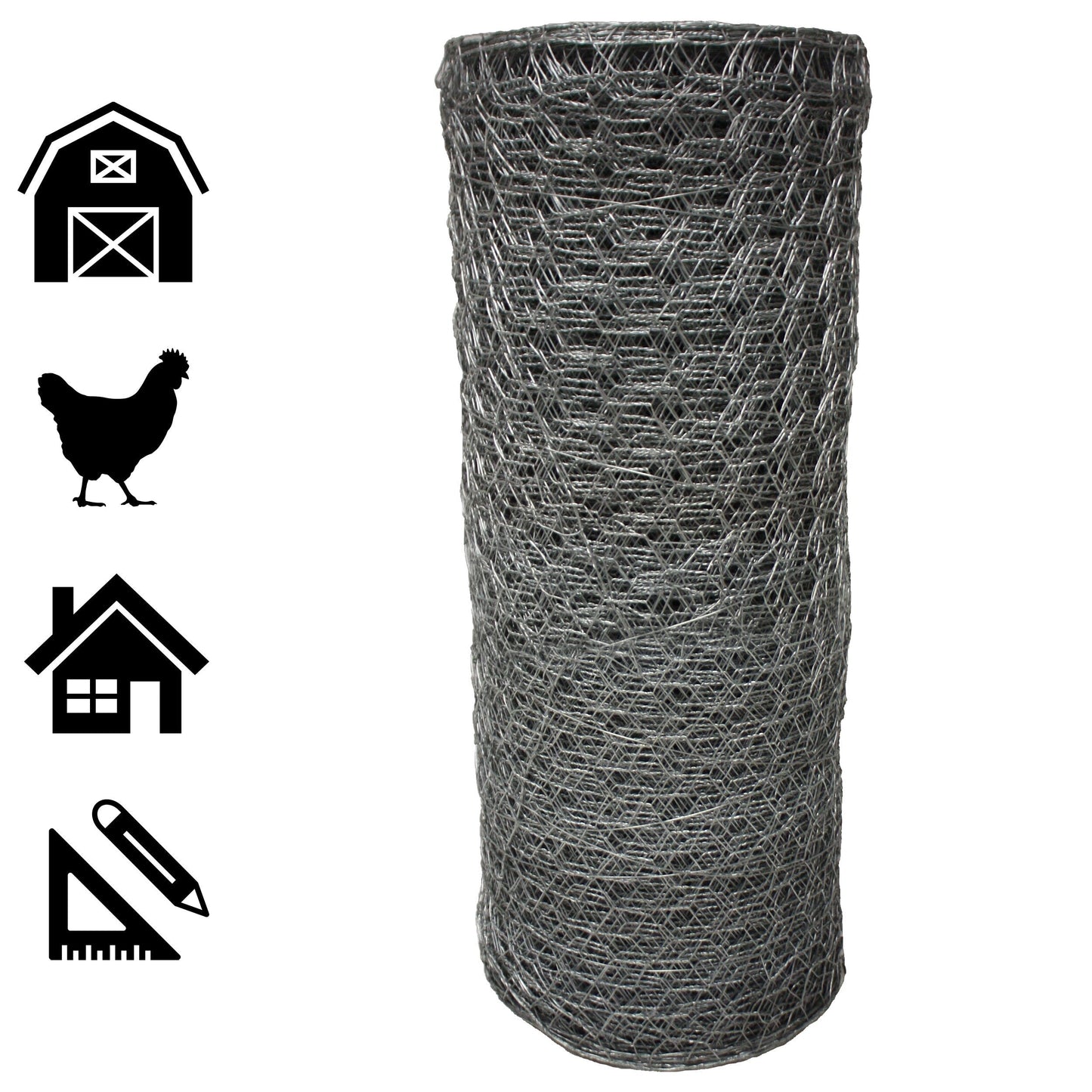 Acorn International 150-ft x 3-ft 20-Gauge Silver Galvanized Steel Chicken Wire Rolled Fencing with Mesh Size 2-in