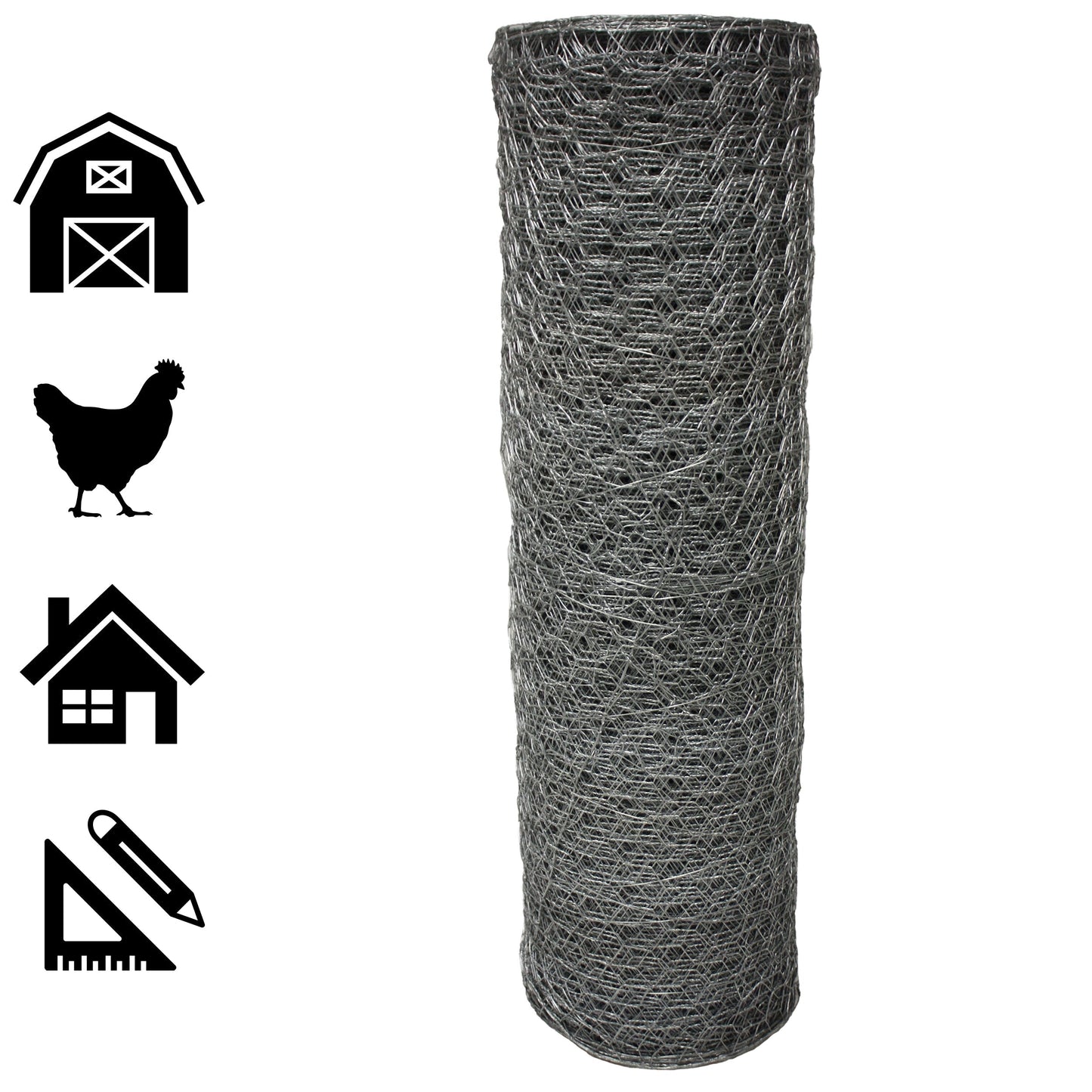 Acorn International 150ft x 5ft 20-Gauge Galvanized Steel Chicken Wire Fencing