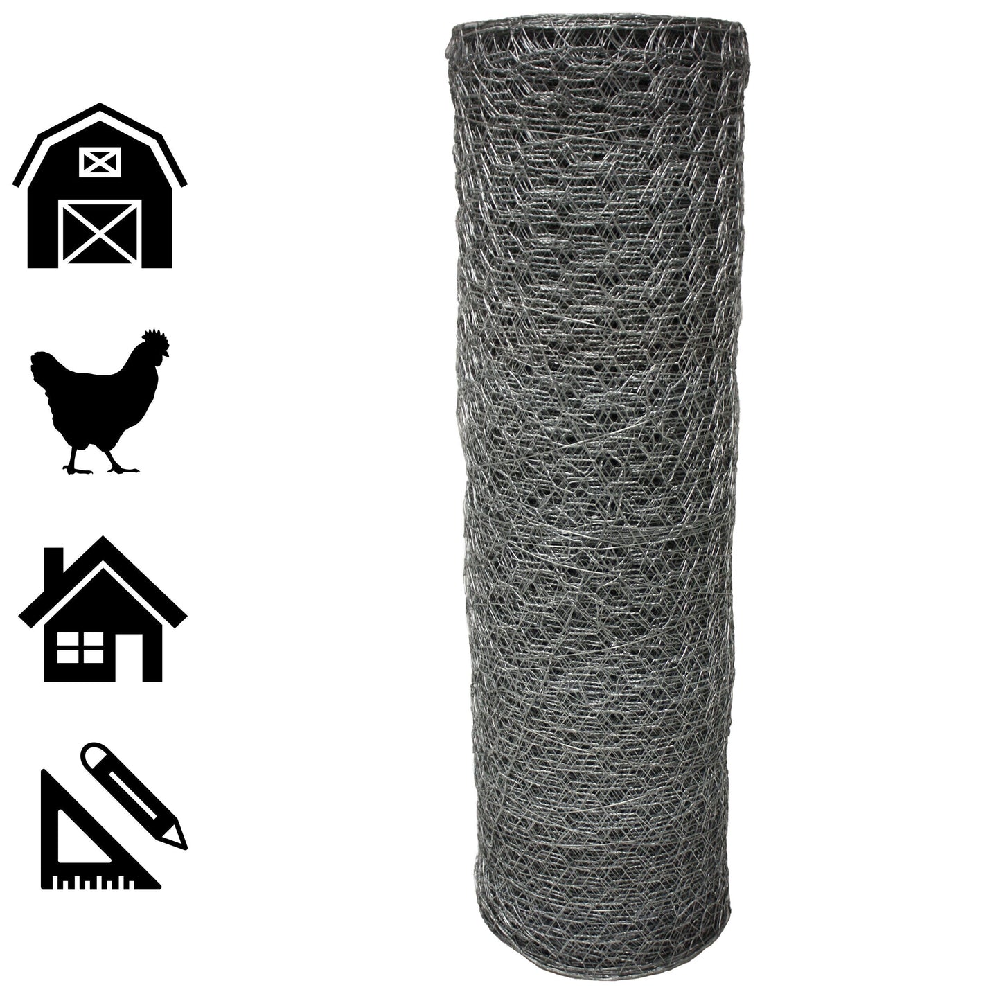 Acorn International 6-ft 20-Gauge Silver Galvanized Steel Chicken Wire Rolled Fencing with Mesh Size 2-in