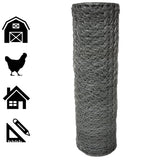 Acorn International Silver Galvanized Steel Chicken Wire Fencing, 150 ft x 6 ft