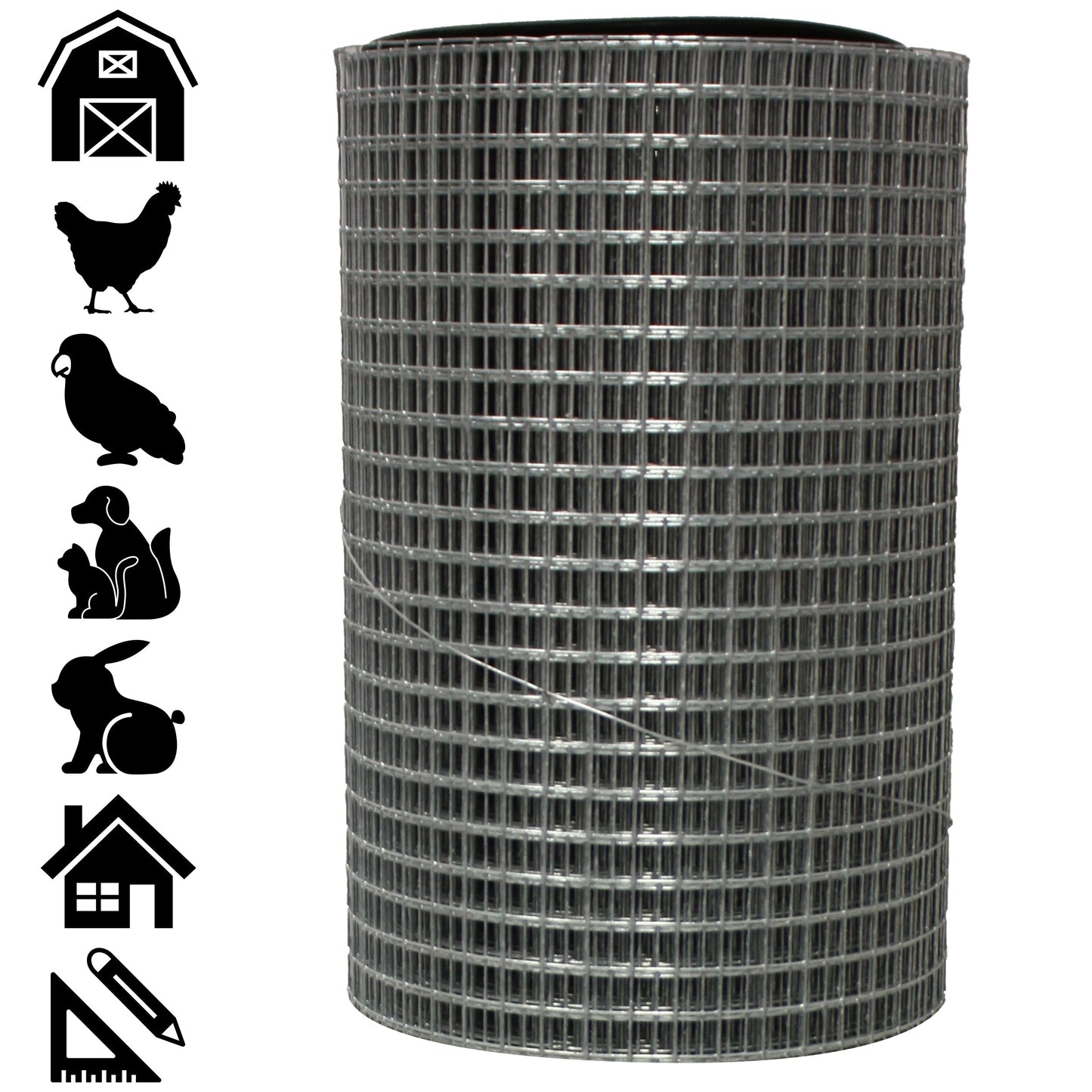 Acorn International 100-ft x 2-ft 19-Gauge Silver Galvanized Steel Hardware Cloth Rolled Fencing with Mesh Size 1/2-in x 1/2-in