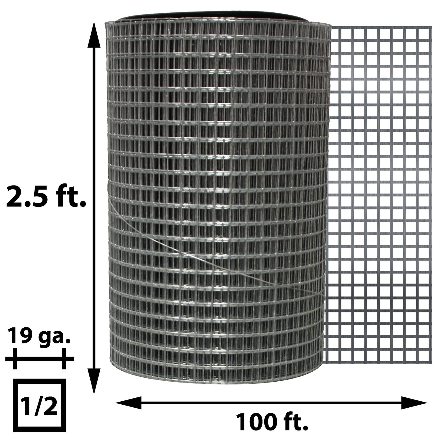 Acorn International 100-ft x 2-ft 19-Gauge Silver Galvanized Steel Hardware Cloth Rolled Fencing with Mesh Size 1/2-in x 1/2-in