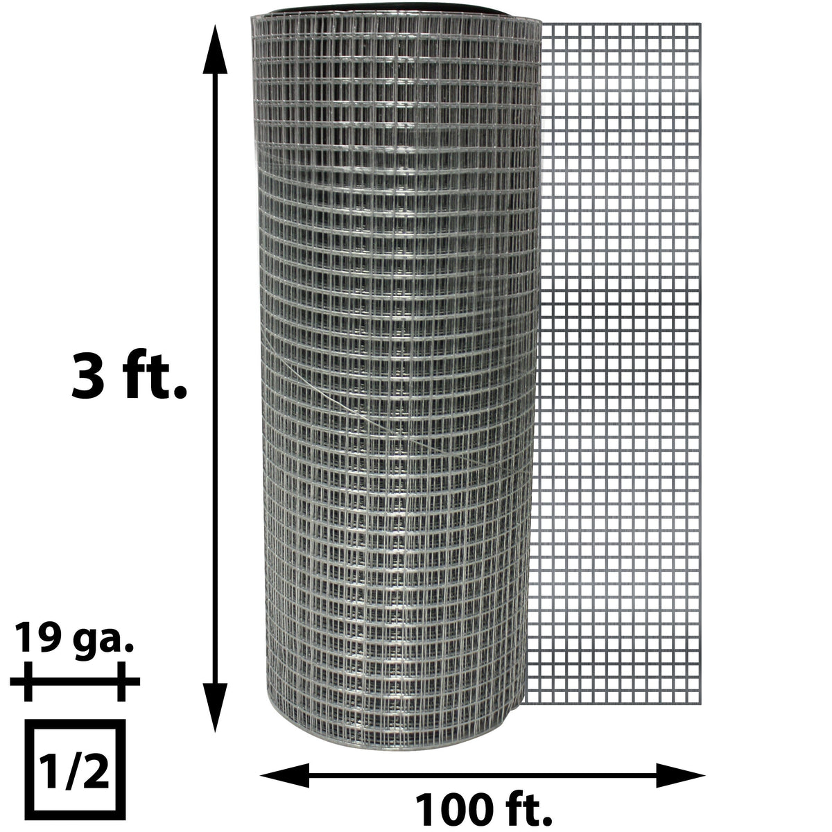 Acorn International 10-ft x 3-ft 19-Gauge Silver Rolled Fencing with Mesh Size 1/2-in x 1/2-in
