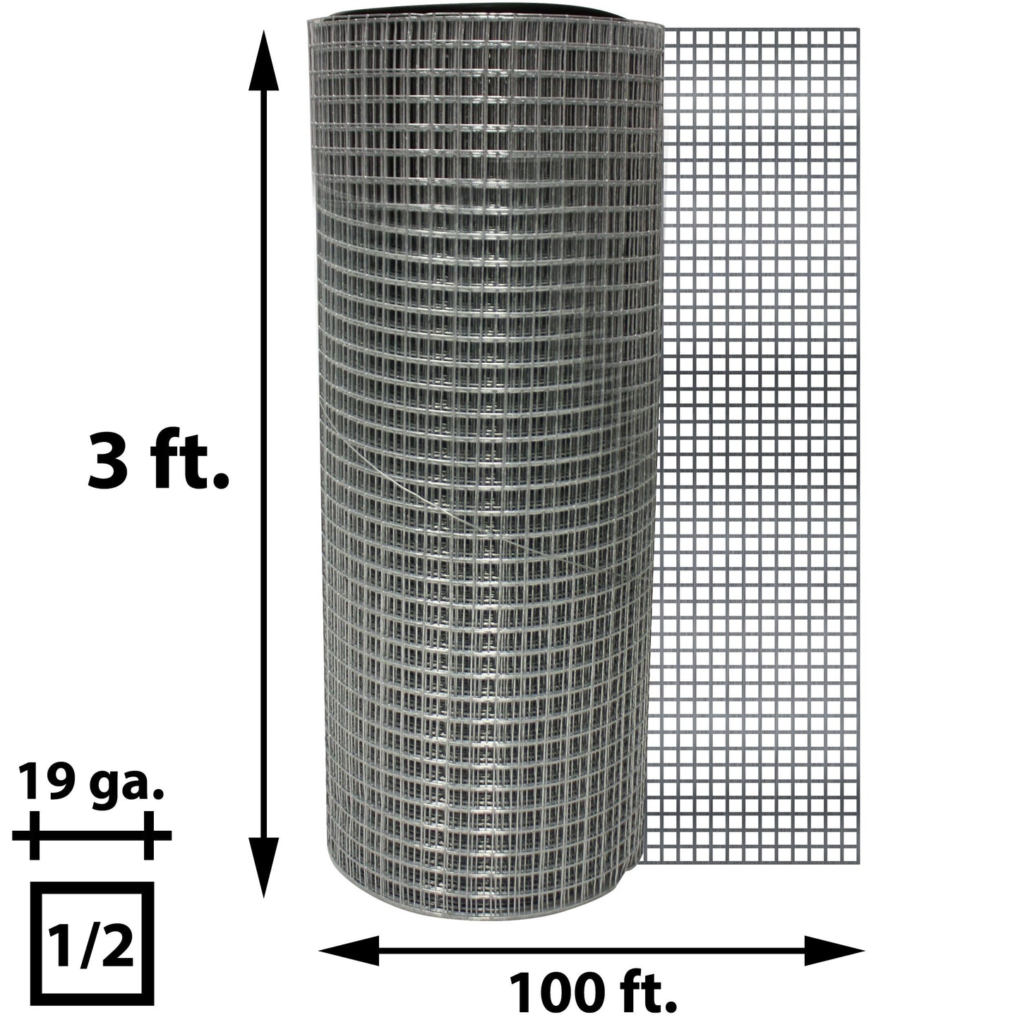 Acorn International 10-ft x 3-ft 19-Gauge Silver Rolled Fencing with Mesh Size 1/2-in x 1/2-in