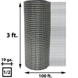 Acorn International 10-ft x 3-ft 19-Gauge Silver Rolled Fencing with Mesh Size 1/2-in x 1/2-in
