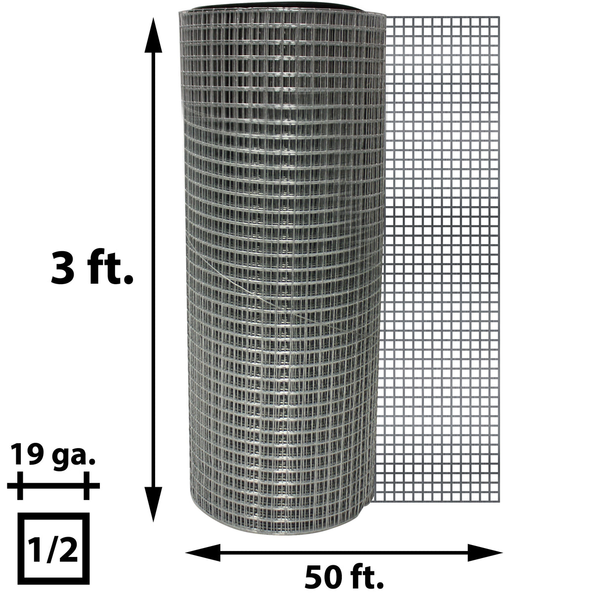 Acorn International 10-ft x 3-ft 19-Gauge Silver Rolled Fencing with Mesh Size 1/2-in x 1/2-in