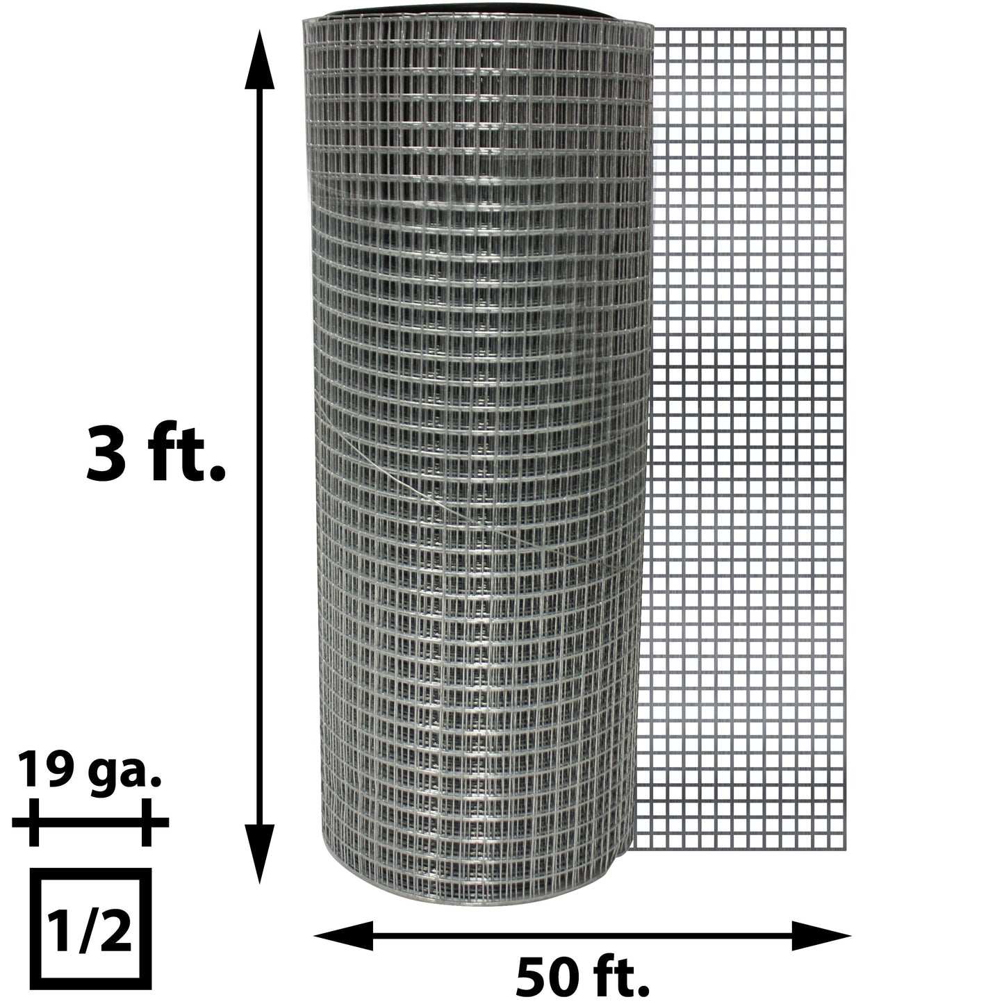 Acorn International 10-ft x 3-ft 19-Gauge Silver Rolled Fencing with Mesh Size 1/2-in x 1/2-in