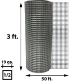 Acorn International 10-ft x 3-ft 19-Gauge Silver Rolled Fencing with Mesh Size 1/2-in x 1/2-in