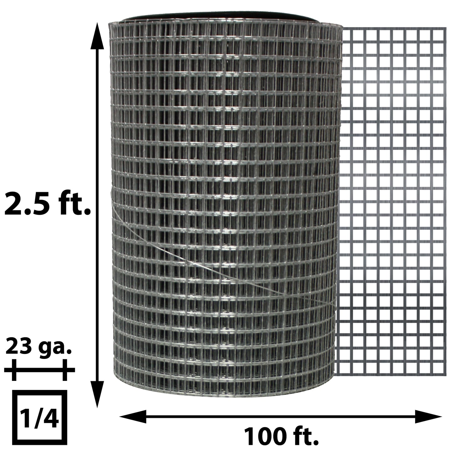 Acorn International 100-ft x 2-ft 23-Gauge Silver Galvanized Steel Hardware Cloth Rolled Fencing with Mesh Size 1/4-in x 1/4-in