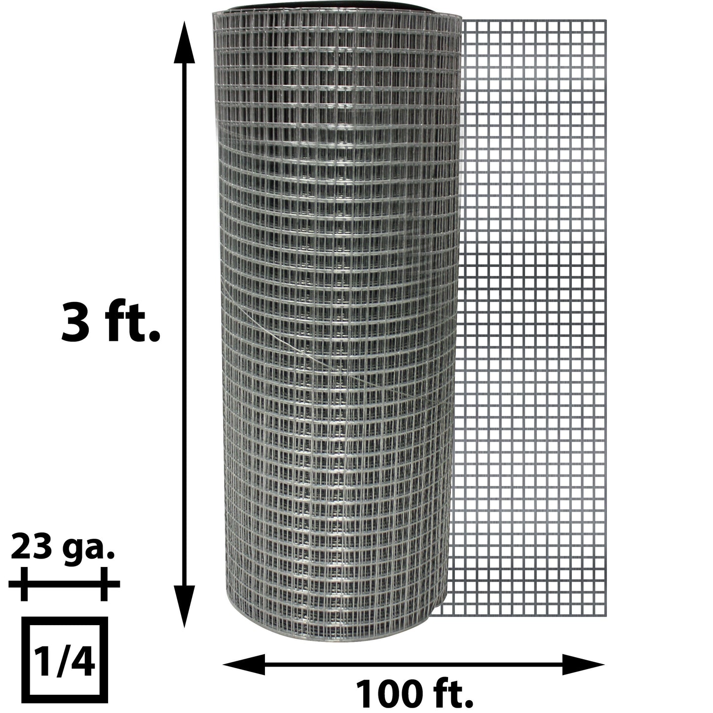 Acorn International 10-ft x 3-ft 23-Gauge Silver Rolled Fencing with Mesh Size 1/4-in x 1/4-in