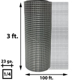 Acorn International 10-ft x 3-ft 23-Gauge Silver Rolled Fencing with Mesh Size 1/4-in x 1/4-in