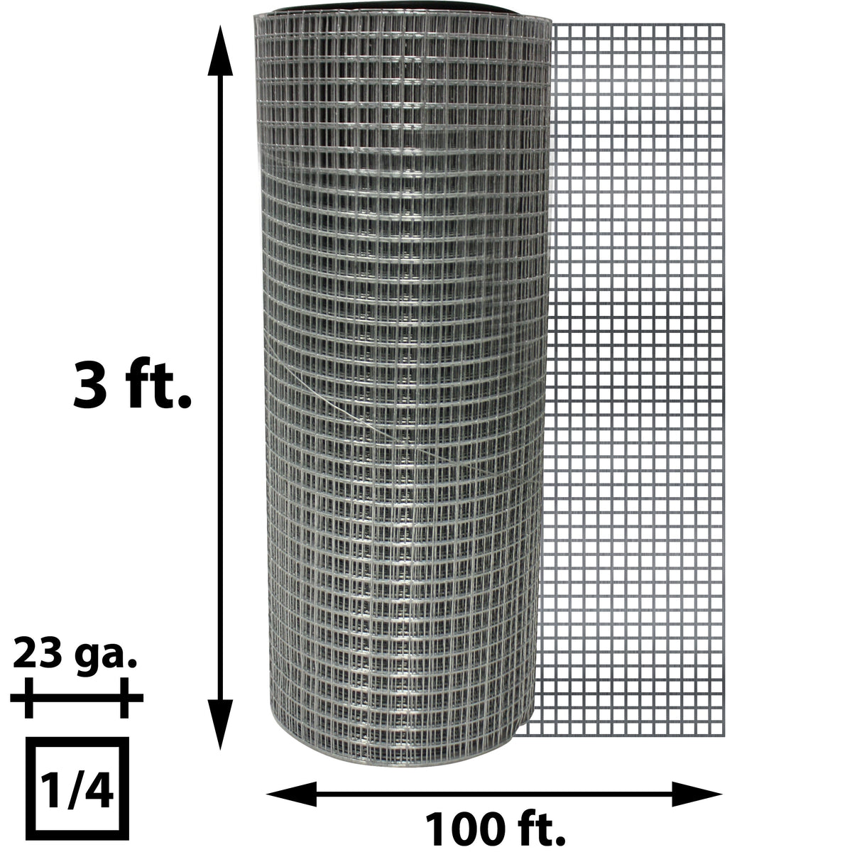 Acorn International 23-Gauge Galvanized Steel Hardware Cloth Fencing - 100' x 3'