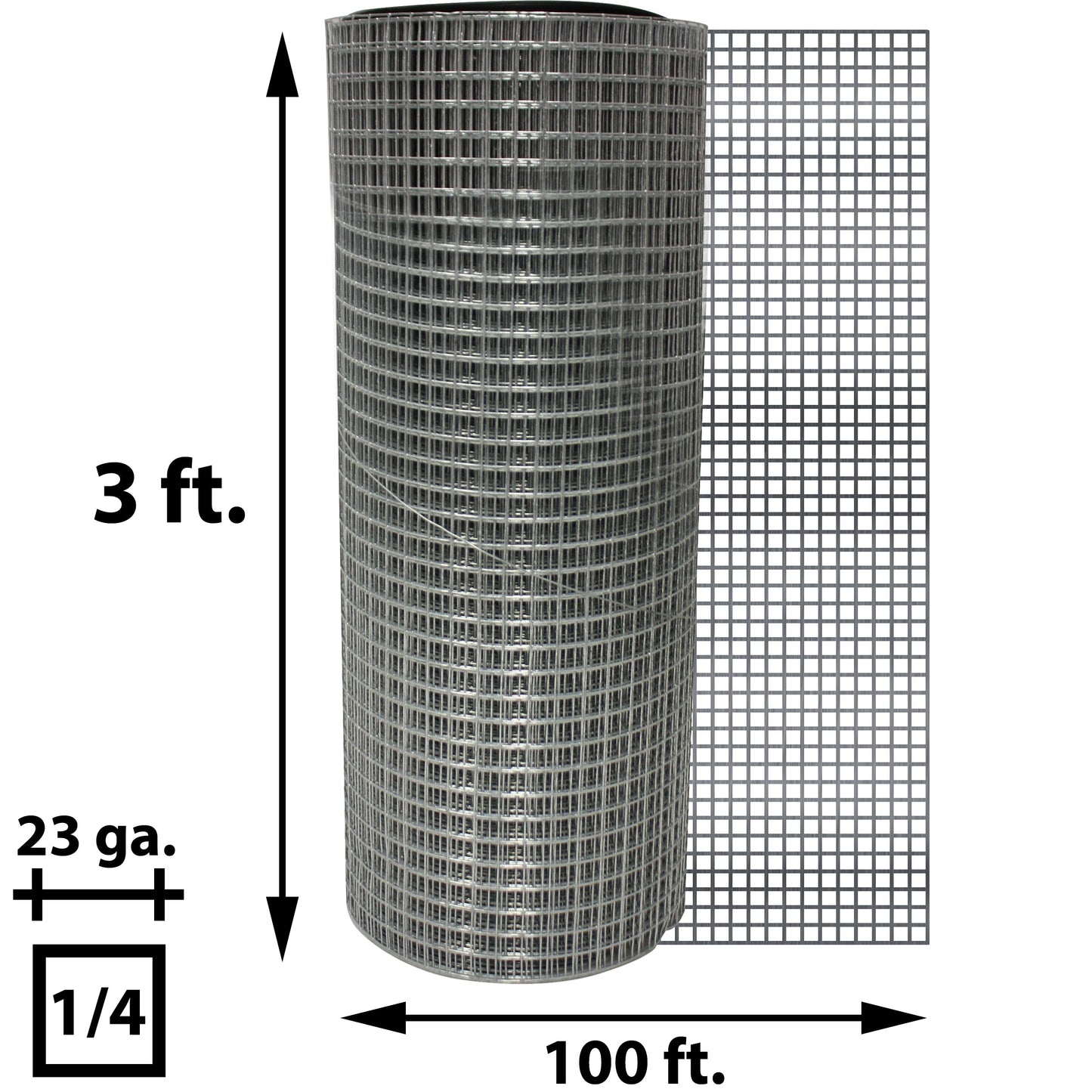 Acorn International 23-Gauge Galvanized Steel Hardware Cloth Fencing - 100' x 3'